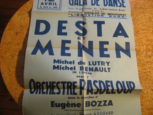 Affiche Vers1945 "Gala De Danse  Salle Pleyel Paris" ( Au Profit De Libération-Soir)