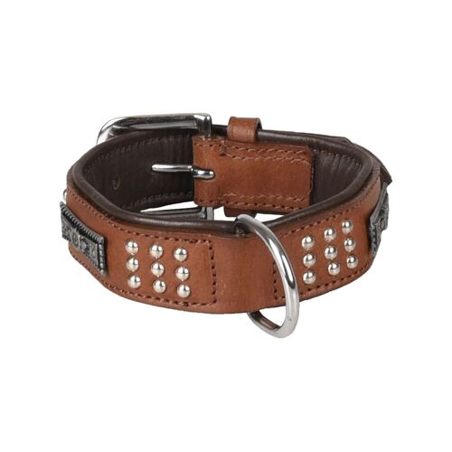 Flamingo Pet Products Collier Cuir Sedona Brun. Taille S 26-31 Cm. Pour Chien.