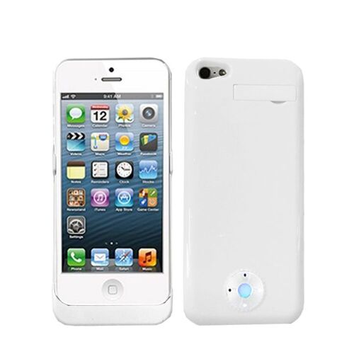Coque blanche avec batterie 2200mah pour Apple iPhone 5