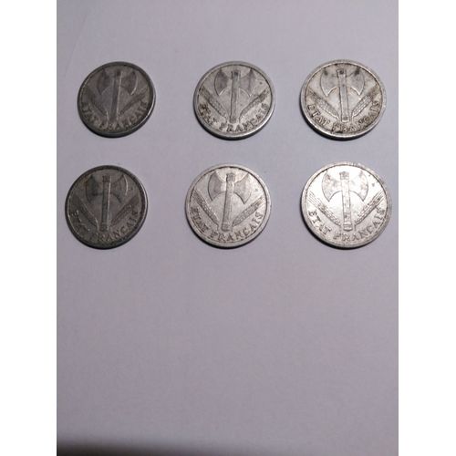 Lot De Six Pièces De 2 Francs Francisque Bazor 1943