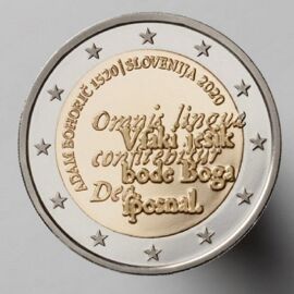 Slovénie 2 Euro Slovénie Unc 500e Anniversaire De La Naissance De Adam Bohorič 2020 Sortie Du Rouleau