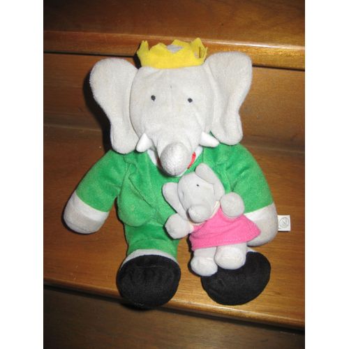 Peluche Doudou Babar Et Flore Lansay 27 Cm