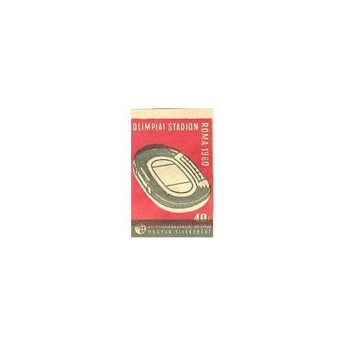 Etiquettes De Boîtes D´Allumettes Hongrie 1960 (Rouge) : Stade Olympique / Jeux Olympiques Rome 1960 / Sport