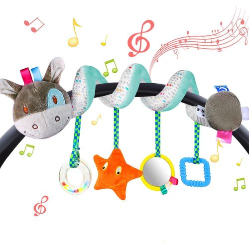 Jouet De Poussette De Bébé - Aqsacokiya - Spirale Idéal Pour Berceaux - Jouets Suspendus - Cadeaux Pour Nouveau-Né 0 1 2 3 - Âne