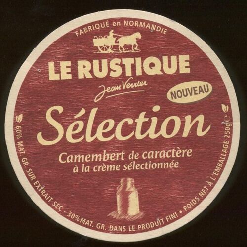 Etiquette Camembert Le Rustique Sélection