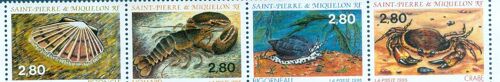 Saint Pierre Et Miquelon 1995 - Coquillages Et Crustacés - Bande De 4 Valeurs - Neufs **