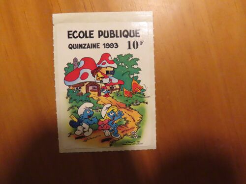 Autocollant École Publique Quinzaine 1993 Les Schtroumps