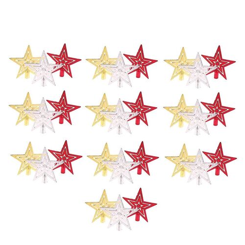 30PCS Star Hanging Holiday Decorative Crafts 5-Pointed Star Hanging Decoration Pendant Pentagram Ga