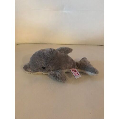 Peluche Doudou Dauphin Gris Perle Nici 21 Cm