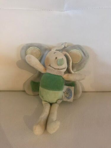 Peluche Doudou Papillon Vert Souriant Kidooz 20 Cm