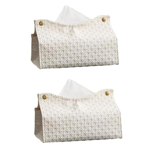 Household Living Room Teapoy Table Pu Leather Tissue Box Nordic Simple Plain Paper Box White