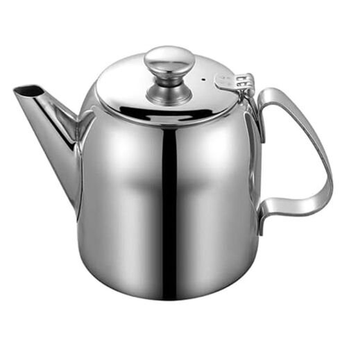 Théière En Acier Inoxydable Théière En Métal Anti-Éclaboussures De 20 Oz Avec Bec Droit Court Cruche D'eau Froide Coff