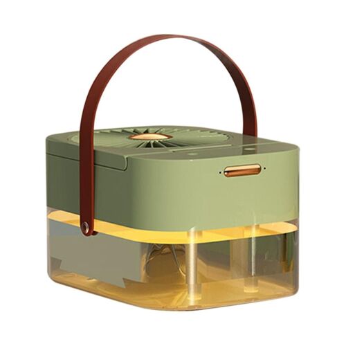 New Humidifier Mist Fan Portable Fan Air Cooler Usb Fan Desktop Fan With Night Light Summer Green