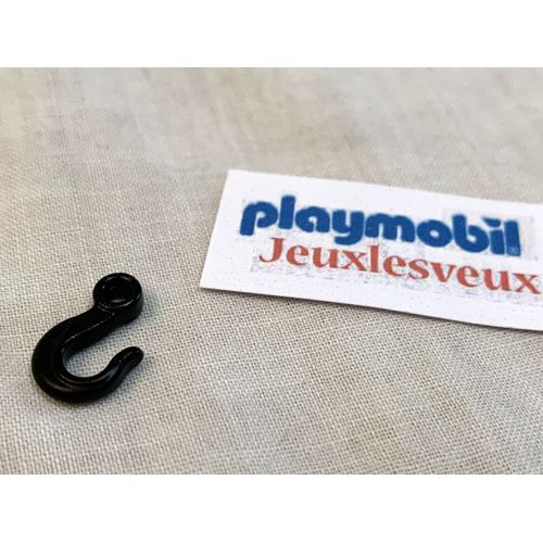 Playmobil Crochet Noir 30040240 - Complète Set 3112 3123 3128 3162 3178 3191 3268 3288 3324 3399 3538 3623 3665 3666 3761 3888 3907 3908 Pour Corde Ficelle Ancre Cage Prison Bateau Pompier Hélicoptère