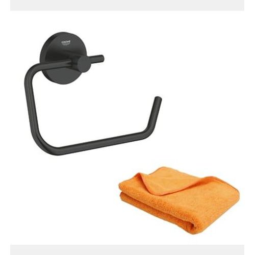 Dérouleur de papier mural WC Start noir mat + microfibre