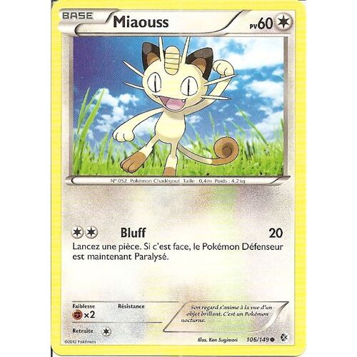 Pokemon - Miaouss- Frontières Franchies - Pv60 - 106/149