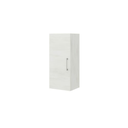 ARMOIRE DE TOILETTE SUSPENDUE 1 PORTE CHÊNE BLANC POIGNÉE CHROMÉE| RIMINI