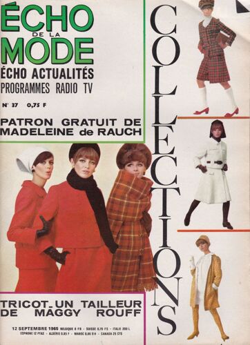 L'écho De La Mode N°37 Du 12 Septembre 1965
