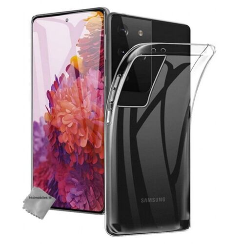 Housse etui coque gel Samsung Galaxy S21 Ultra 5G + verre trempe - TRANSPARENT TPU