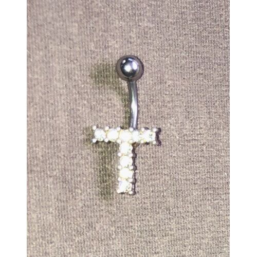 Piercing De Nombril Lettre "T" Avec Strass 2,5 Cm
