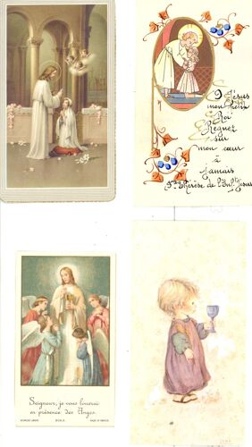 Image Pieuse .  Image Communion . Lot De 4 . Années  1931 , 56 , 57 ,91