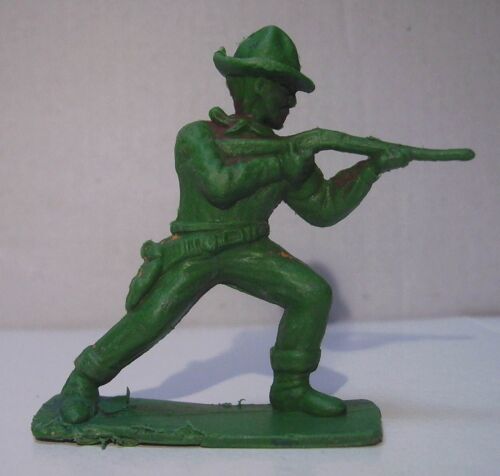 Figurine Cow Boy / Cowboy - Tireur Carabine Debout - 52 Mm- Plastique/Résine Monochrome - 70/80's