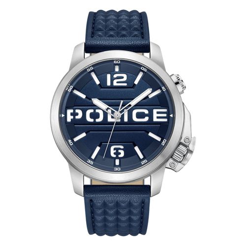 Montre Homme Police Cuir Bleu Foncé Police Montre-Bracelet Automatisée Upod0021702