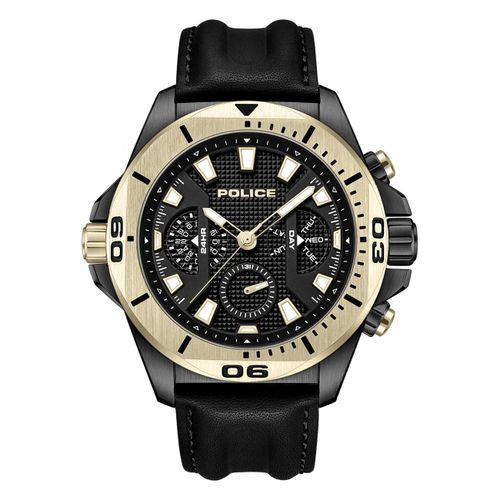 Montre Homme Police Cuir Noir Montre-Bracelet Police Electrical Upof0022501