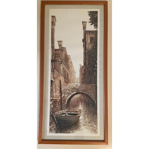 Reproduction D’Une Gravure À L’Aquateinte D’Un Canal Vénitien 