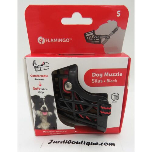 Flamingo Pet Products Muselière Silas S Noir. 26 Cm 31-41 Cm. Pour Chien.