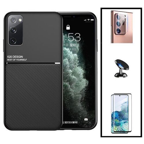 Kit Coque Magnétique Lux + Film De Verre Trempé 5d À Couverture Complète + Film Caméra Arrière + Support Magnétique Pour Samsung Galaxy Note 20