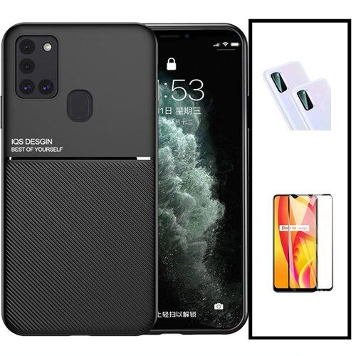 Kit Coque Magnétique Lux + Film De Verre Trempé 5d À Couverture Complète + Film Caméra Arrière Pour Samsung Galaxy M21