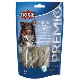 Friandise Pour Chien. Premio Salmon Cigars. Longueur 12.5 Cm. 6 Pieces.
