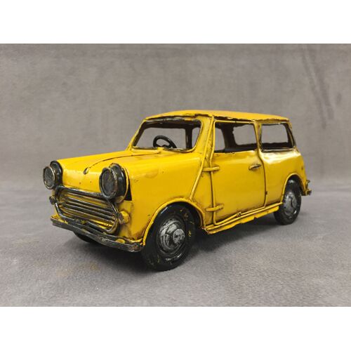 Maquette Reproduction Voiture Ancienne Mini Cooper Métal Étain Collection Art