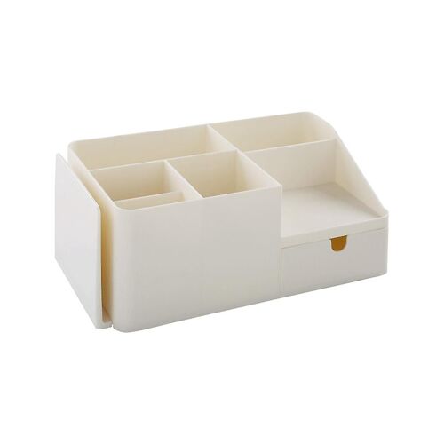 Beige Cosmetic Storage Box Mask -Capacity Desktop Finishing Storage Shelf Desk Storage Box For Skin