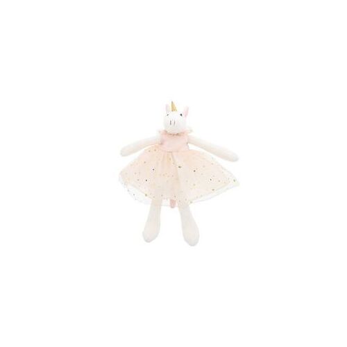Doudou Licorne Bouchara Blanche Robe Tutu Tulle Rose Pale Etoiles Doress Peluche Jouet Enfant Petite Fille Fee Ballerine