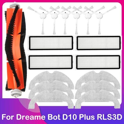 Kit d'aspirateur et balayeuse, brosse principale latérale, filtre Hepa, tissu de vadrouille pour Xiaomi Dreame Bot D10 Plus RLS3D