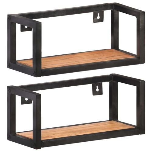 Vidaxl ?Tag¿¿Res Murales 2 Pcs 40 Cm Bois D'acacia Massif