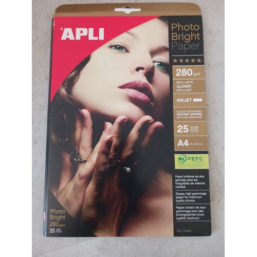15 Papiers Photo Brillant A4 280 G/M2 Apli