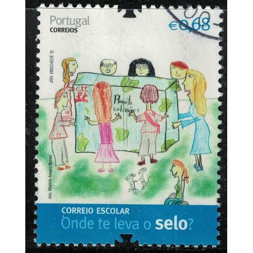Portugal 2012 Oblitéré Used Planète Solidaire Dessin De Matilde Amaro Nunes Su