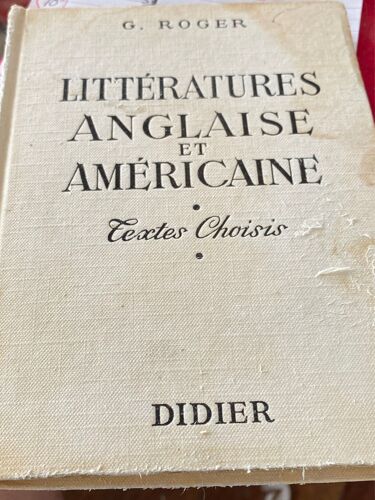 Littératures Anglaise Et Américaine Textes Choisis 