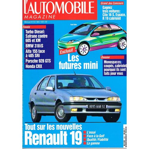 L'automobile Magazine   N°551   Mai 1992 : Les Futures Mini Renault 19