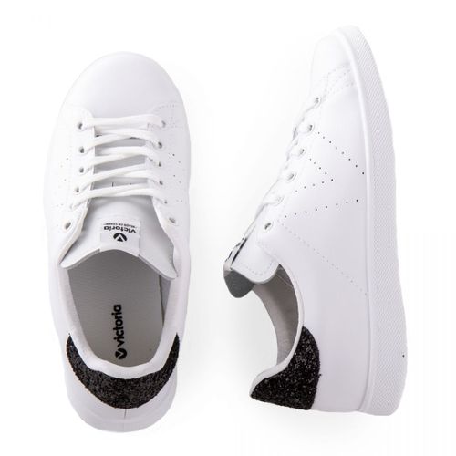 Baskets Victoria Deportivo Basket Piel Glitter Blanc