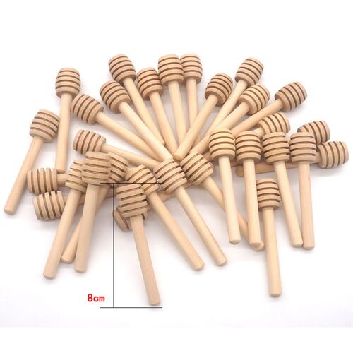 Bâton De Mélange De Miel En Bois, Manche Long De 8cm, Pratique, Pot Cuillère Fournitures Pour Café Lait Thé Outil De Cuisine 24 Pièces/Lot