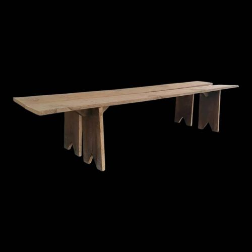 Paire de bancs de ferme en bois bois