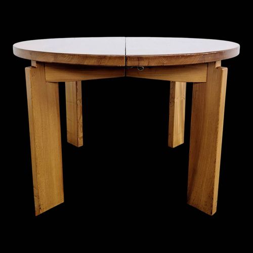 Table Manger Ronde Extensible Brutaliste Maison Regain En Orme Massif Bois