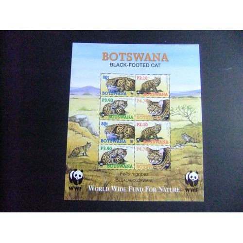 50 Botswana 2005 / Wwf Faune Faune Le Chat Sauvage / Yvert Bloc 40 Mnh