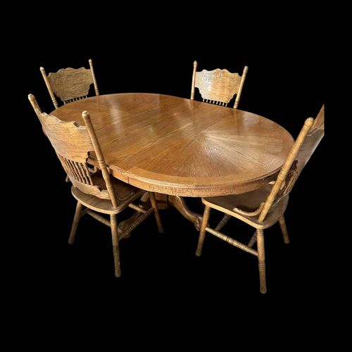 Table Ronde Extensible Et 4 Chaises Bois