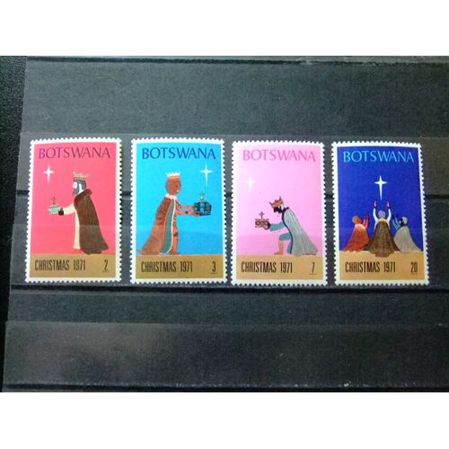 50 Botswana 1971 / Noël Noel Navidad (Les Rois) / Yvert 232 / 235 Mnh