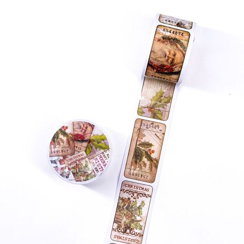 Tampon Postal Vintage Washi Tape, Collection De Timbres Rétro, Rubans De Masquage Décoratifs Bricolage Cadeaux, Journal De Déformation